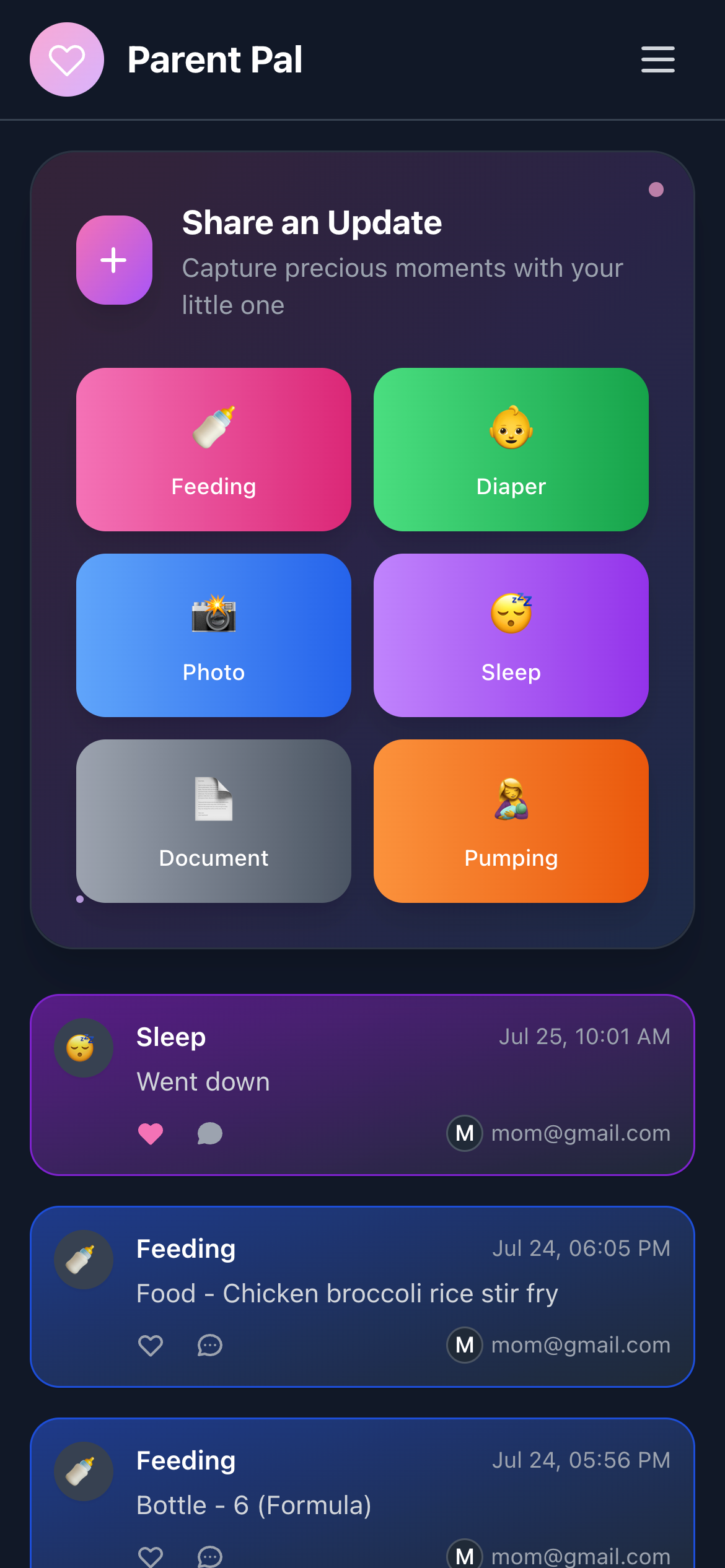 BirdNest Families Activity Tracking
